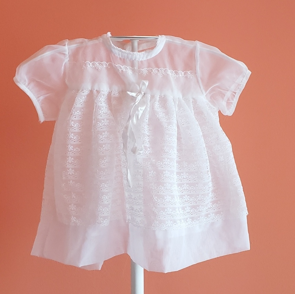 Vintage handmade sheer dress w/lace